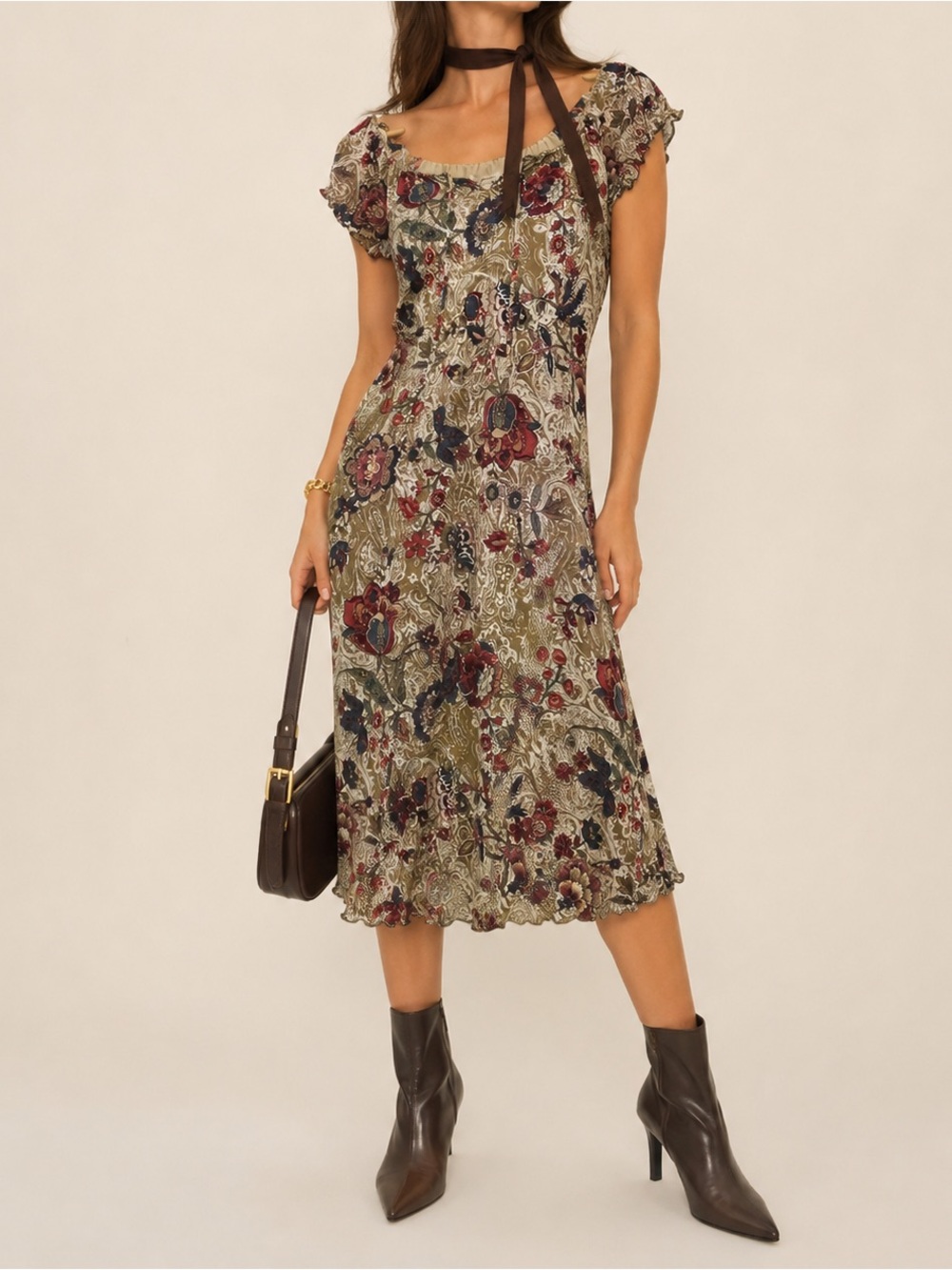 Giorgio Fiorlini Vintage Floral Paisley Romantic Dress Size 6